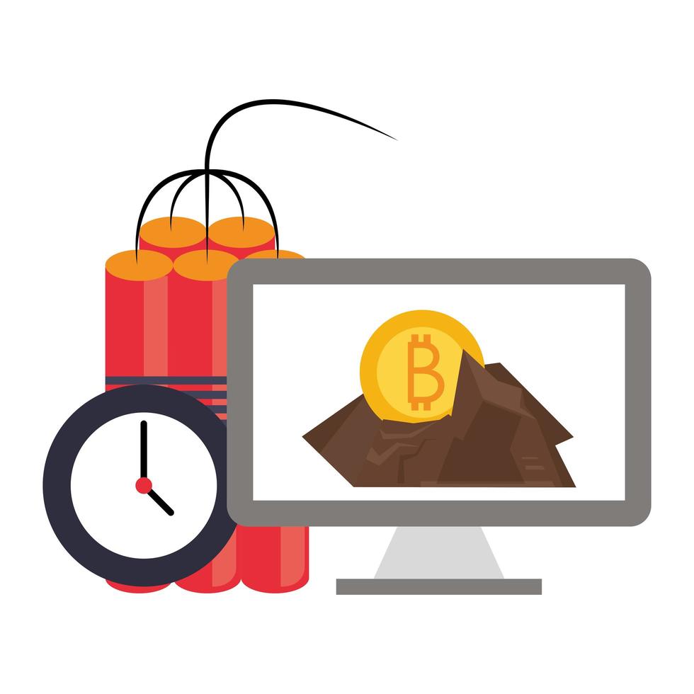 Bitcoin cryptocurrency digital money symbols vector