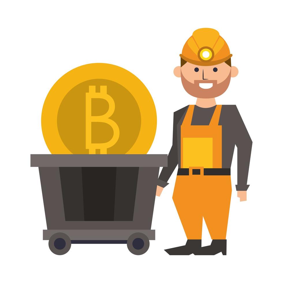 Bitcoin cryptocurrency digital money symbols vector