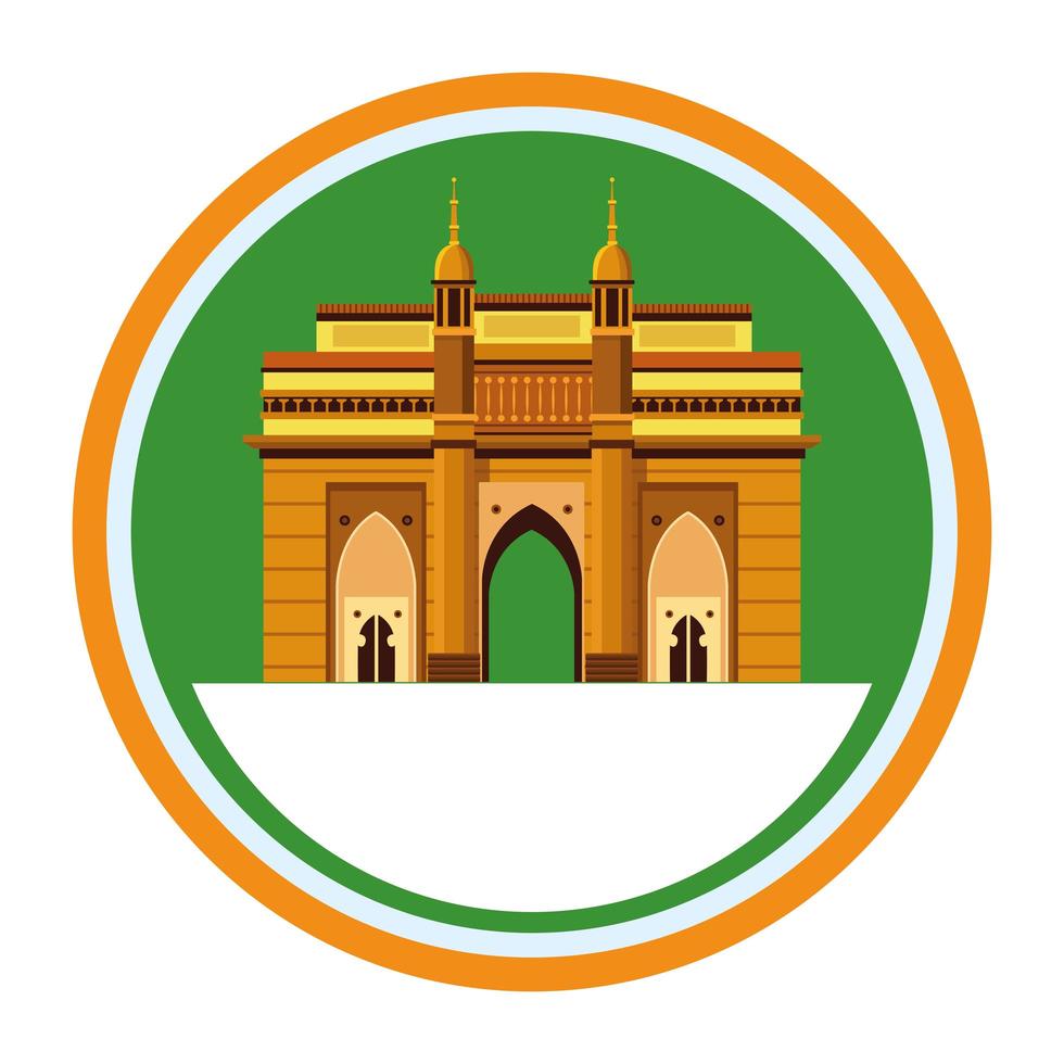 Indian national building and monument icon vector