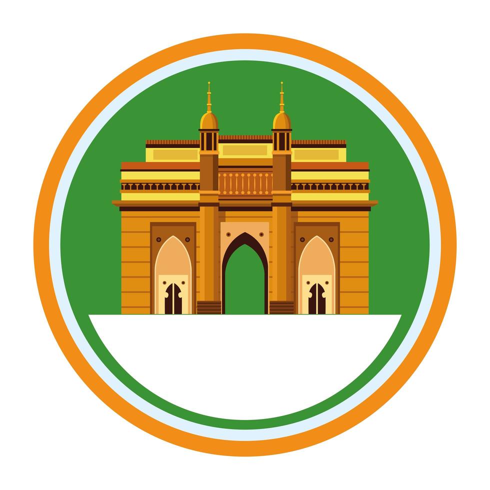 Indian national building and monument icon vector