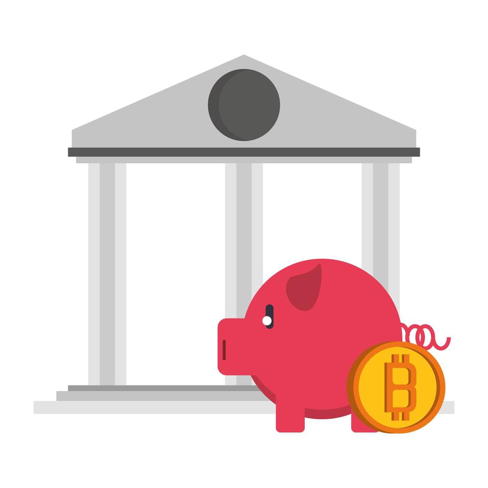 símbolos de dinero digital de criptomoneda bitcoin vector