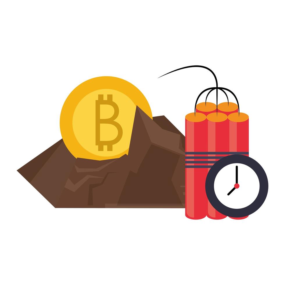 Bitcoin cryptocurrency digital money symbols vector