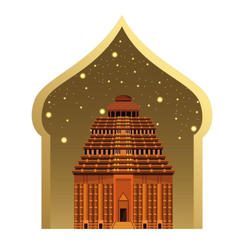 Icono de monumento y edificio nacional indio vector