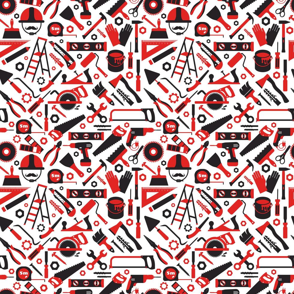 Construction and repair tools pattern vector