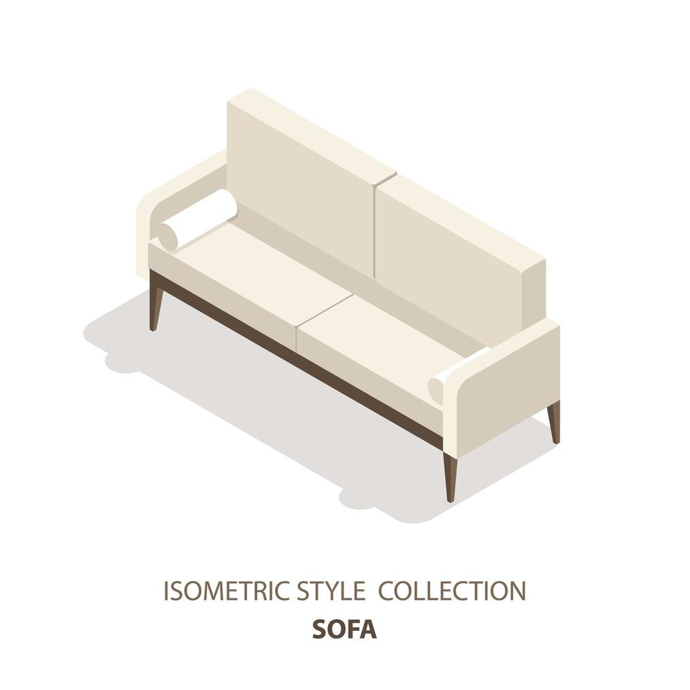 Isometric style 3D sofa vector