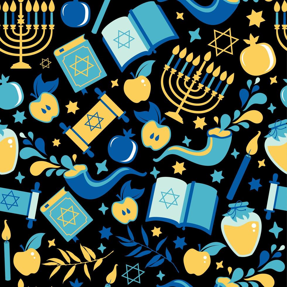 Jewish seamless pattern vector