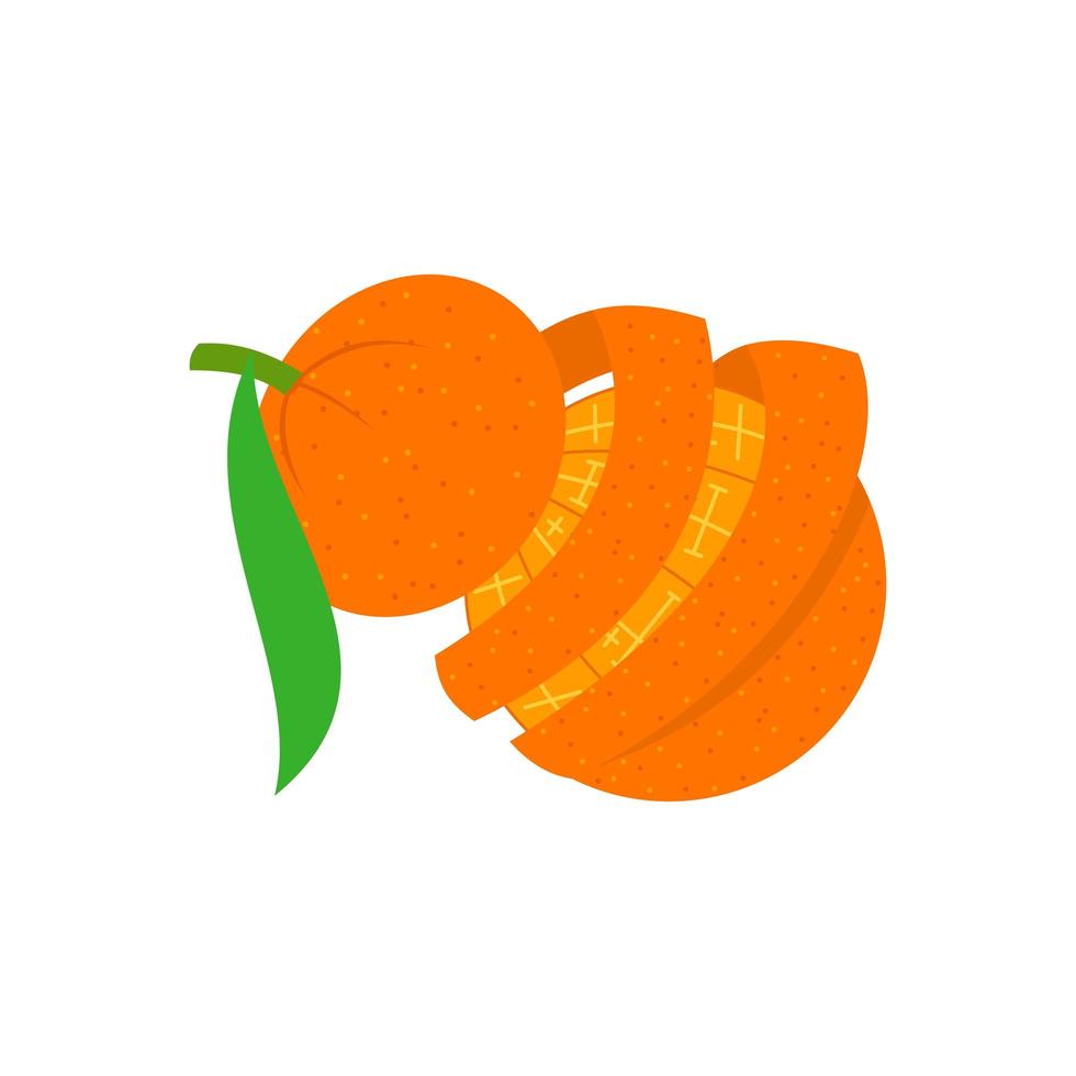 naranja con piel vector