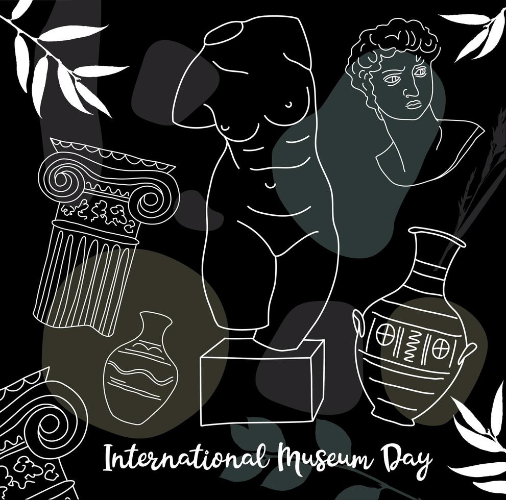 International Museum Day elements vector