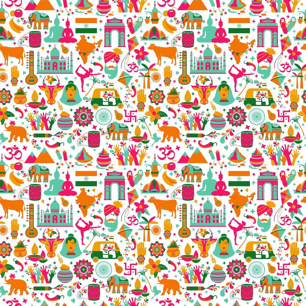 Indian architecture and Asian traditions set vector