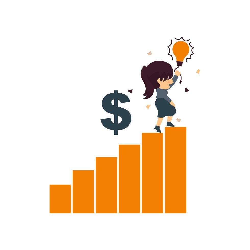 Business Woman with Idea for Increased Revenue vector