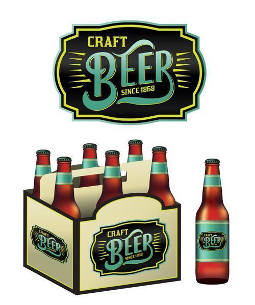 Craft Beer Bottles vector