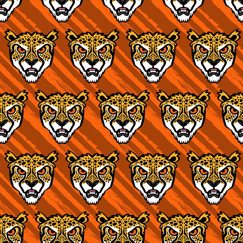 Cheetah Head Pattern vector
