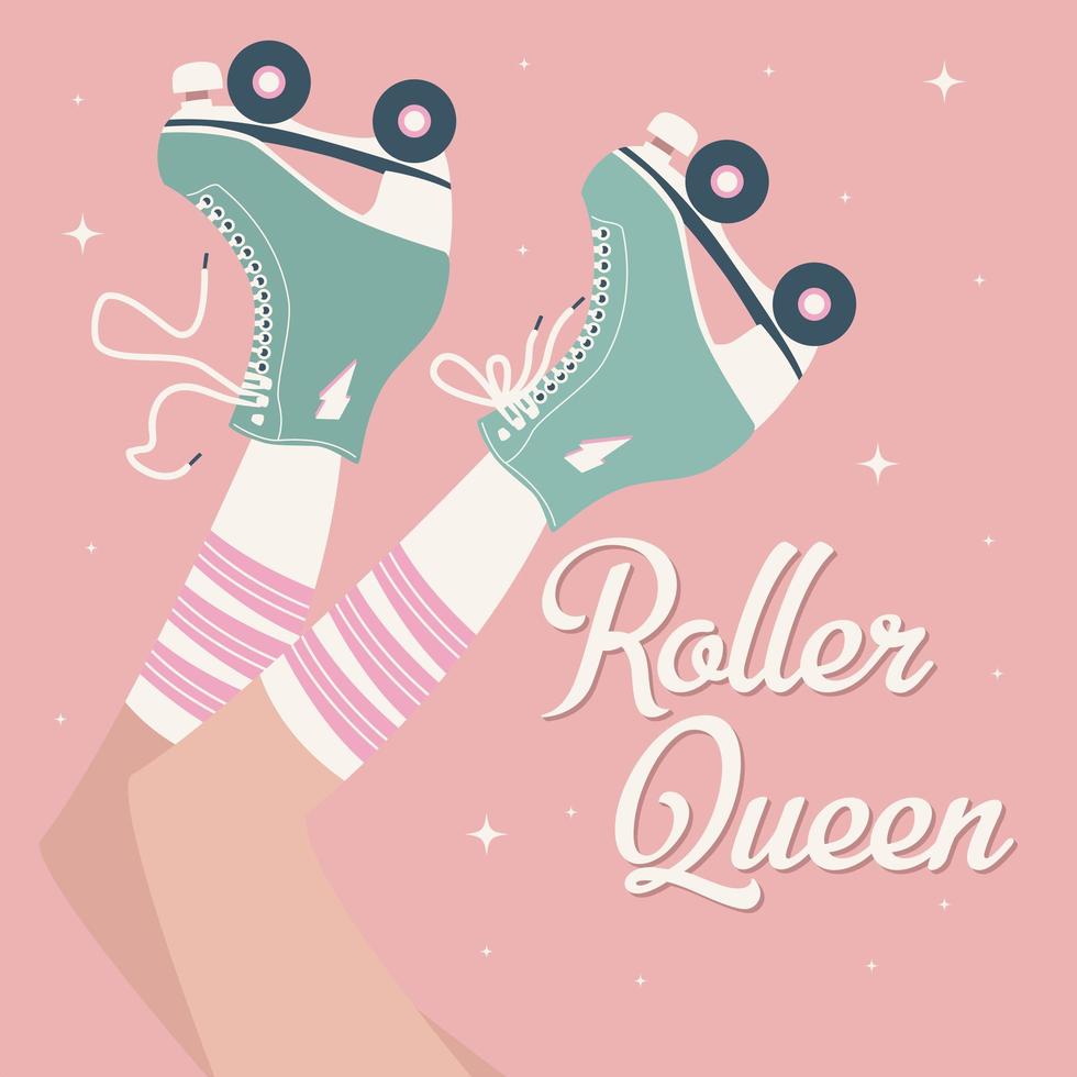 Hand drawn illustration with legs and roller skates vector