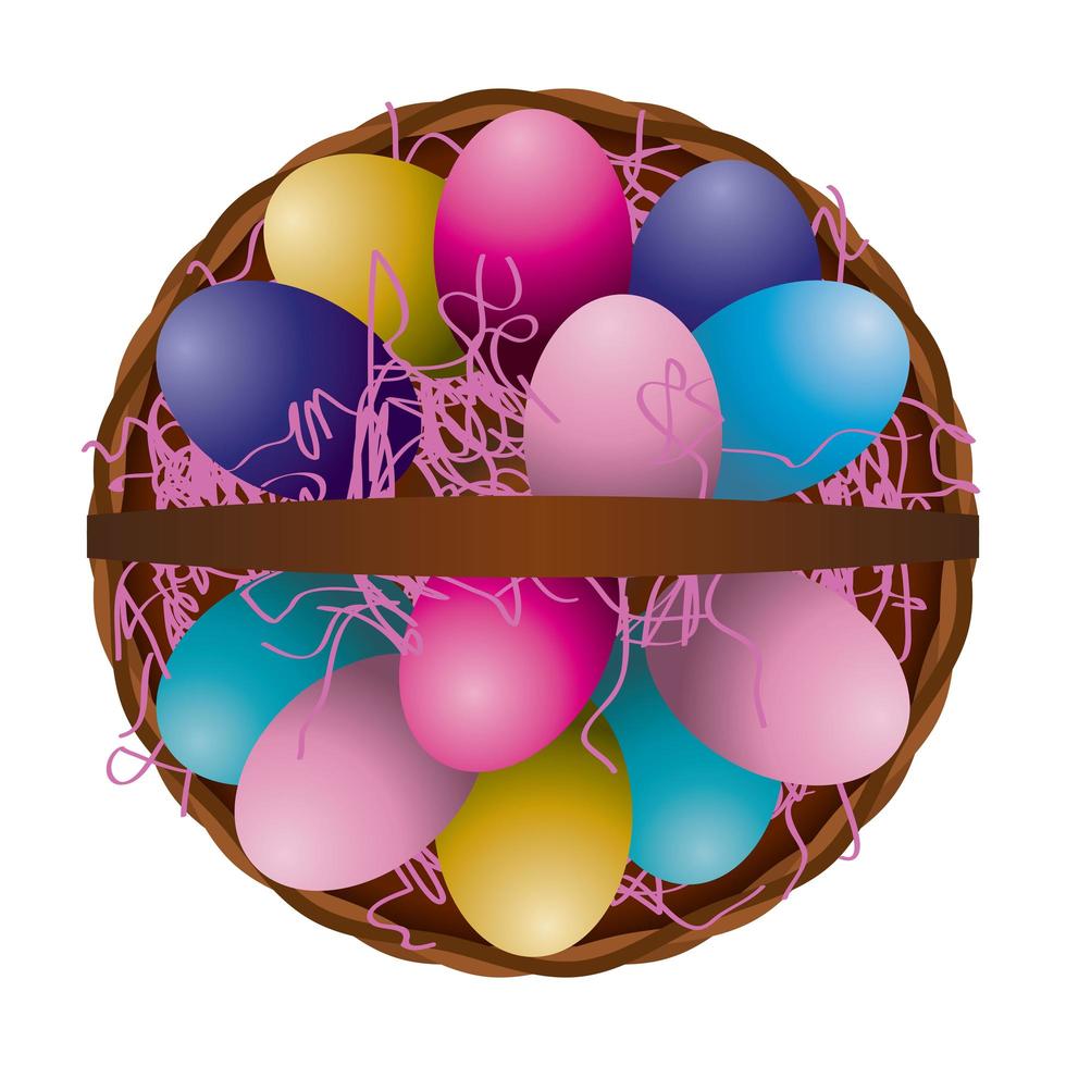 Easter Egg Basket Aerial View vector