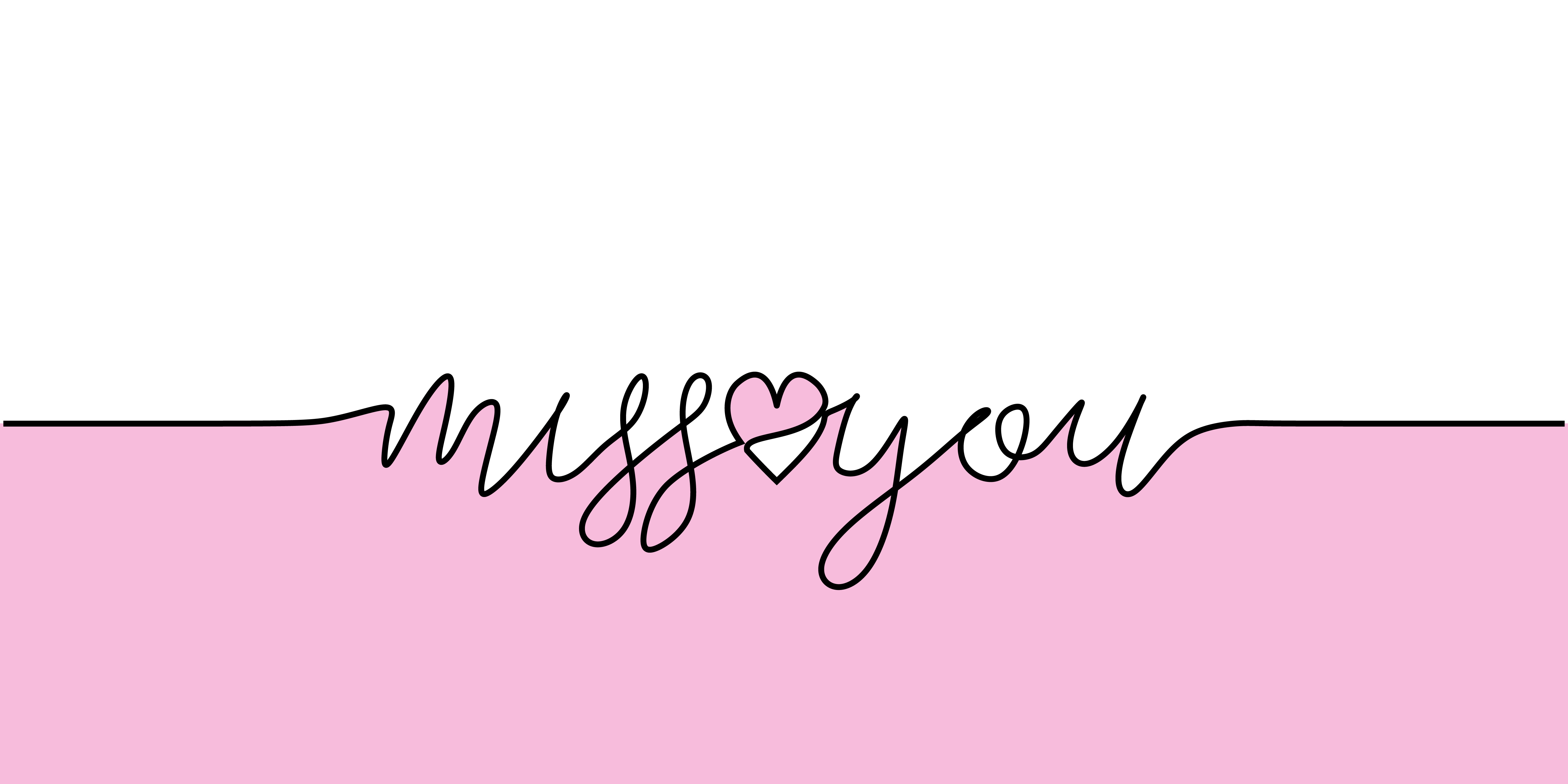 Miss You Text With Heart Continuous One Line Drawing Vector Art At Vecteezy