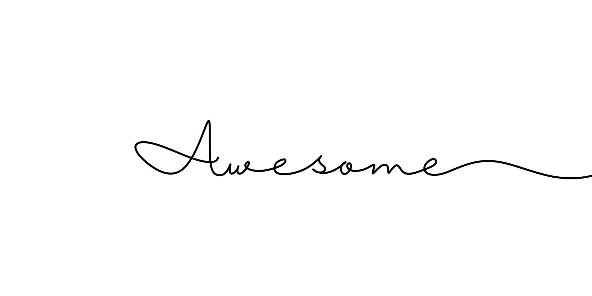 Awesome typography lettering one line drawing. vector