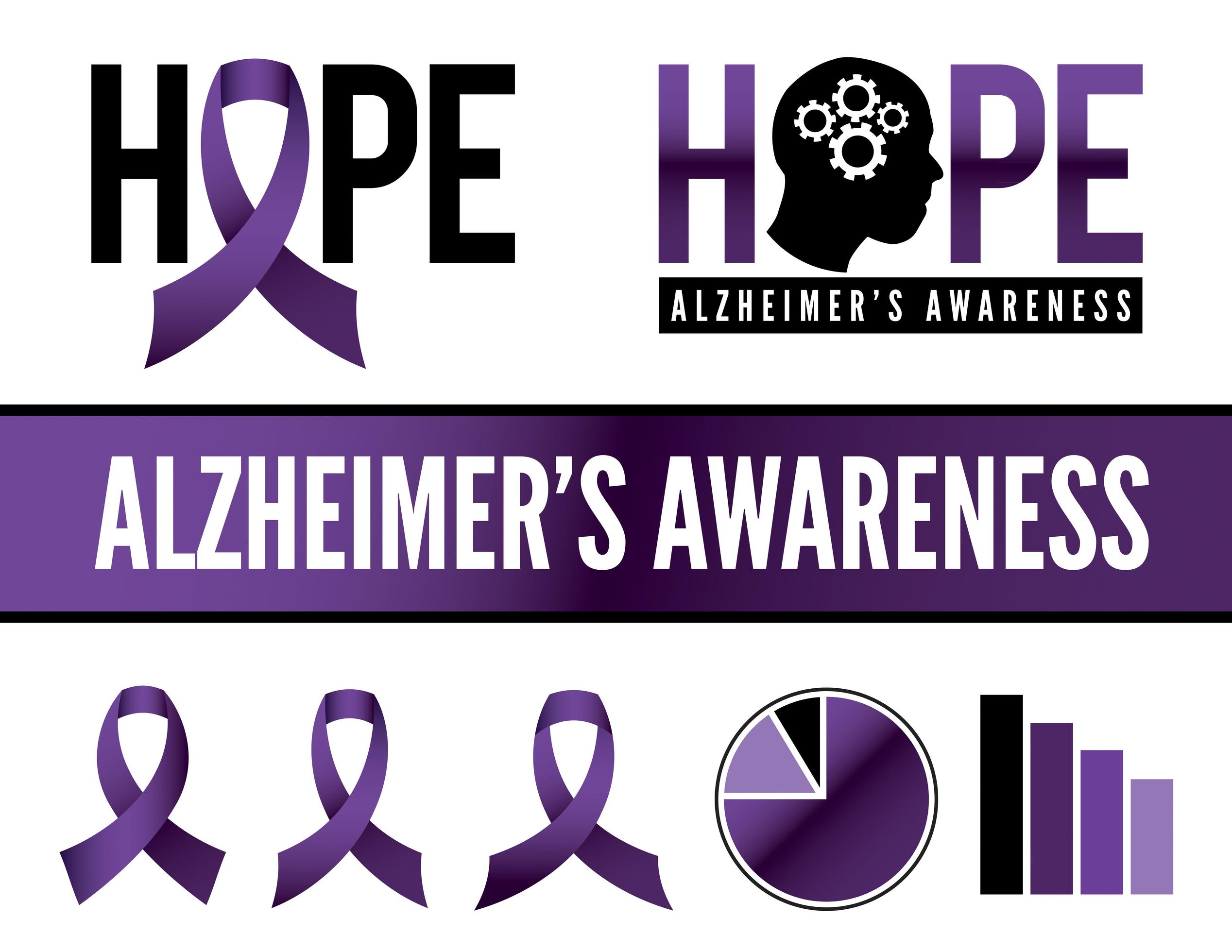 Alzheimers Disease Awareness Icons And Graphics 1518342 Vector Art At