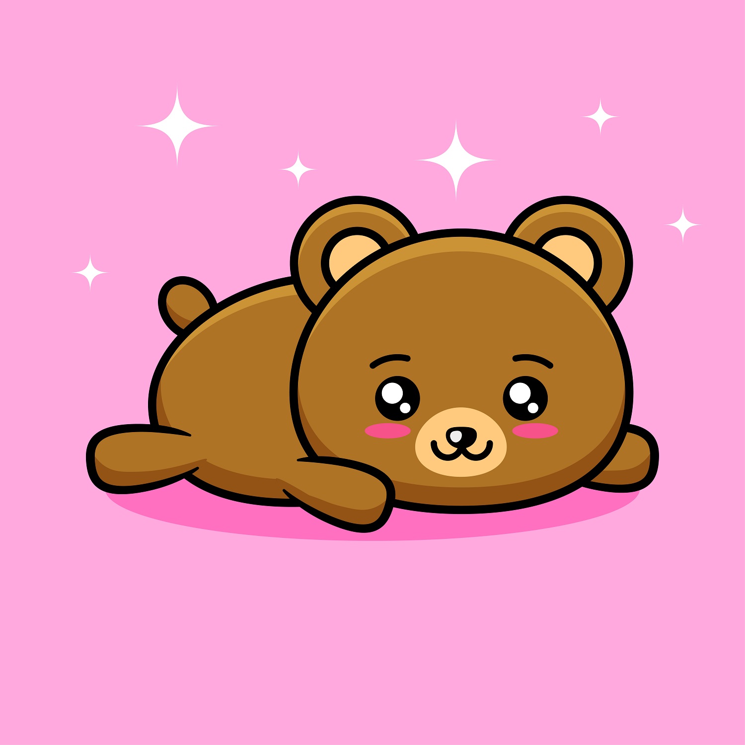 Cute Bear Lying Down Cartoon 1518357 Vector Art at Vecteezy
