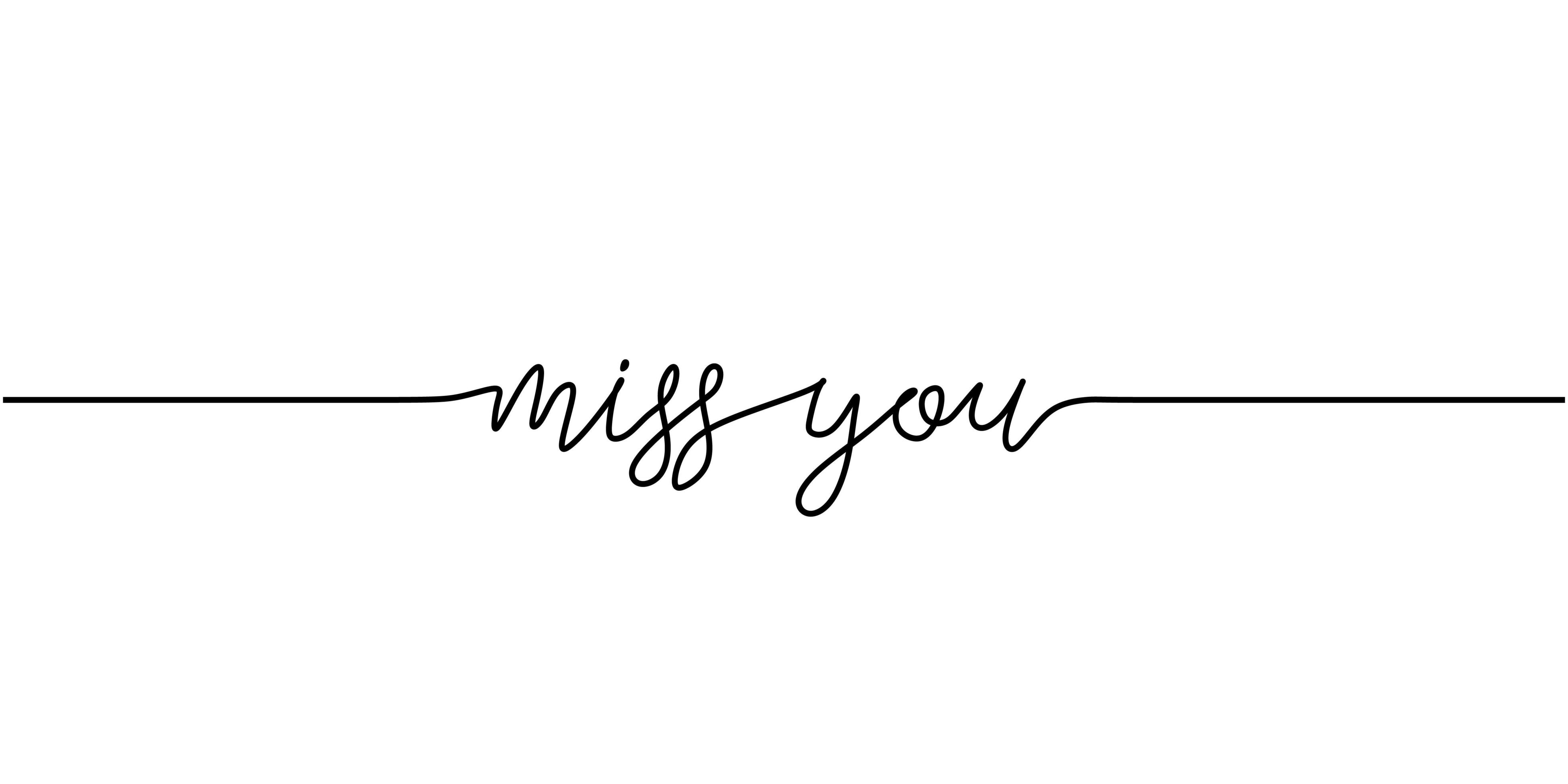 Miss you word. Continuous one line drawing. 1518358 Vector Art at Vecteezy
