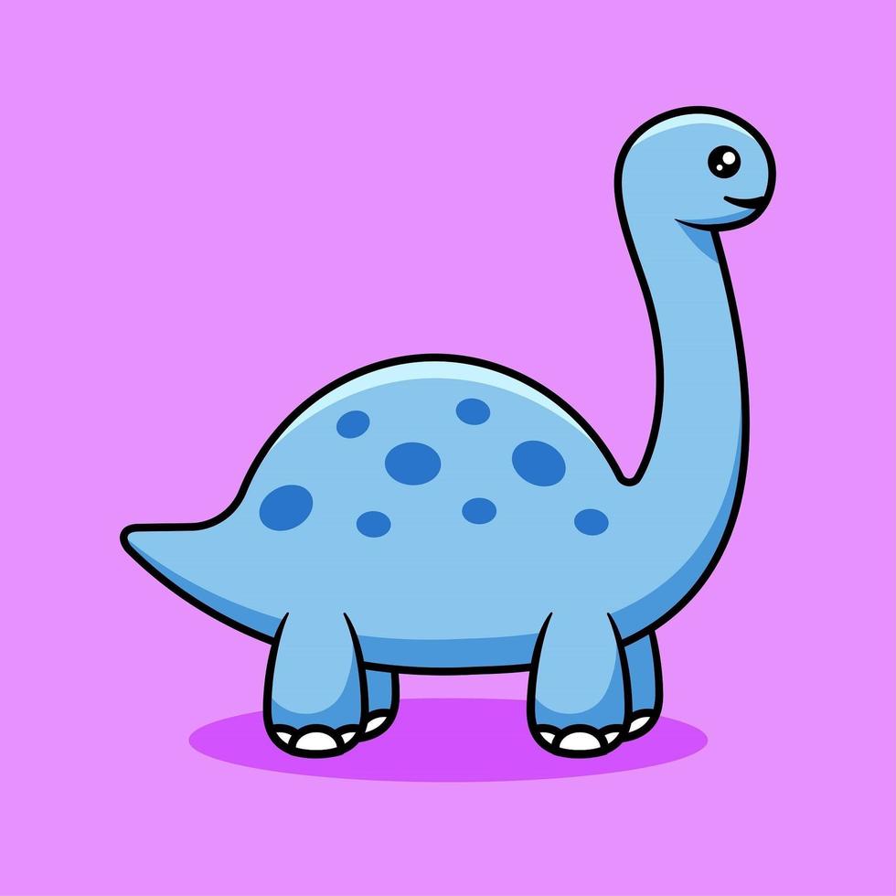 Cute Blue Dinosaur Cartoon 1518390 Vector Art At Vecteezy