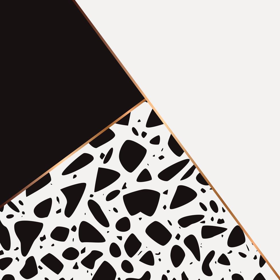 Terrazzo pattern design with hand drawn rocks vector