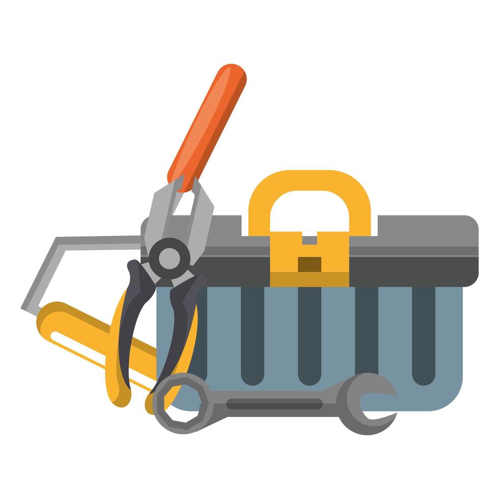 Cartoon hardware and tool set composition vector