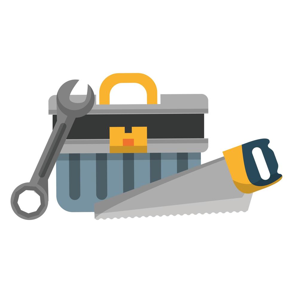 Cartoon hardware and tool set composition vector