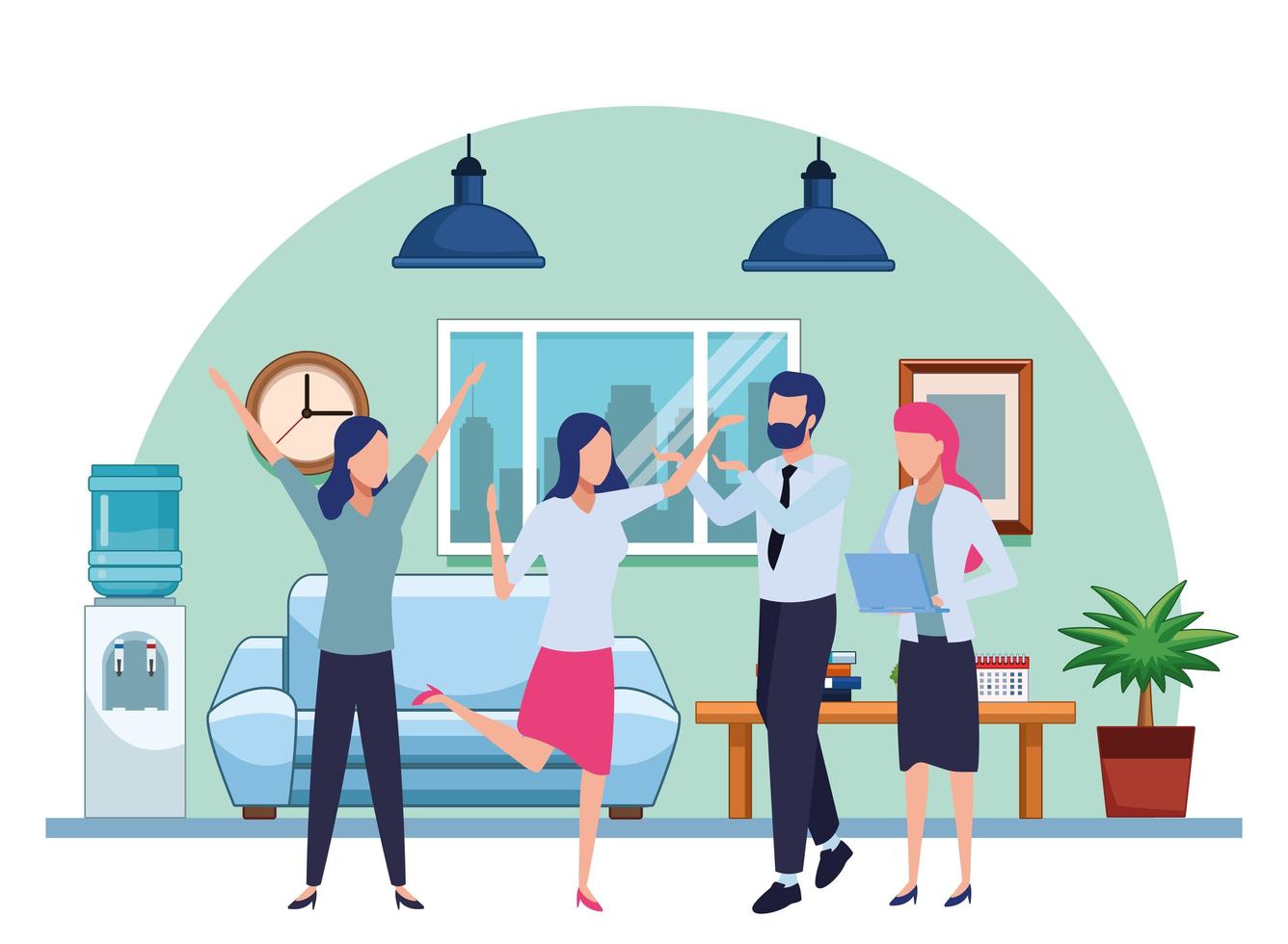 Businesspeople and co-working concept vector