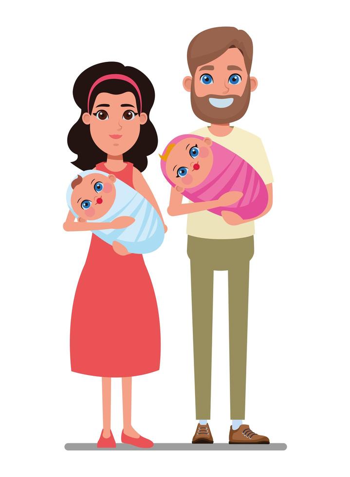 Cartoon family characters vector