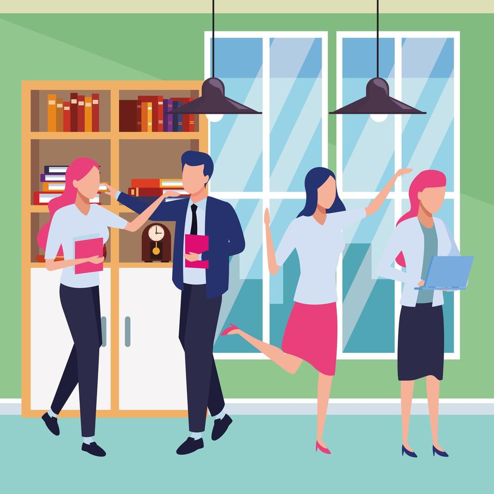 Businesspeople and co-working concept vector