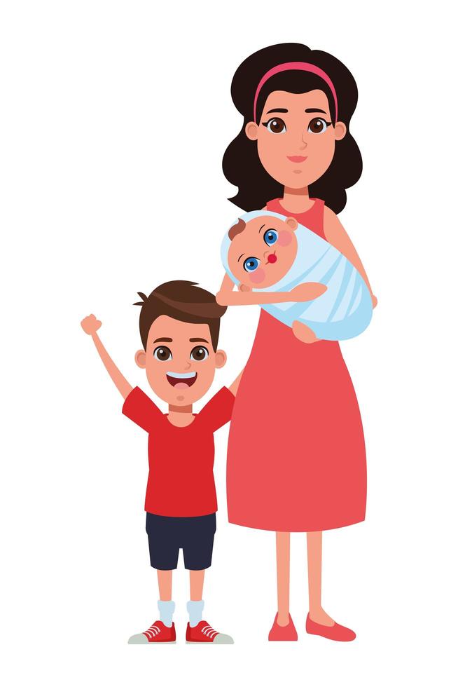 personajes familiares de dibujos animados vector