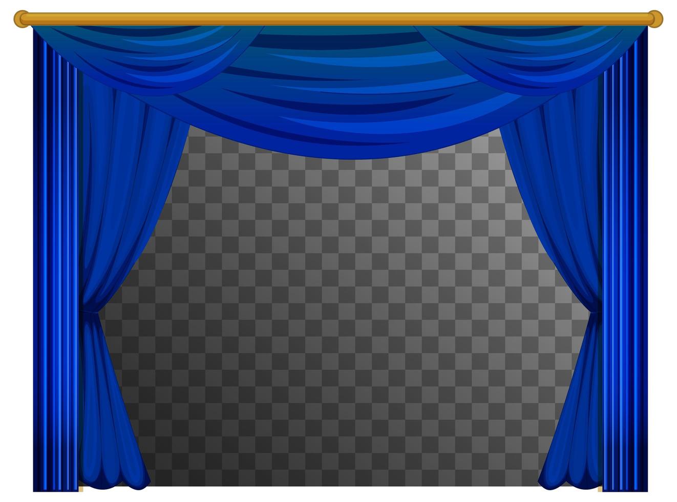 Blue curtains with transparent background vector