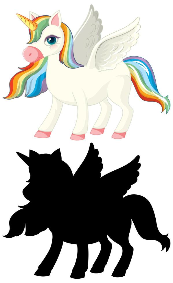Unicorn with its silhouette vector
