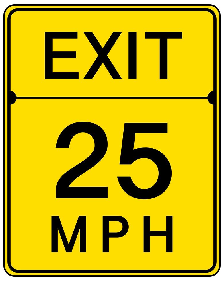 Exit 25 MPH sign isolated on white background 1520219 Vector Art at Vecteezy