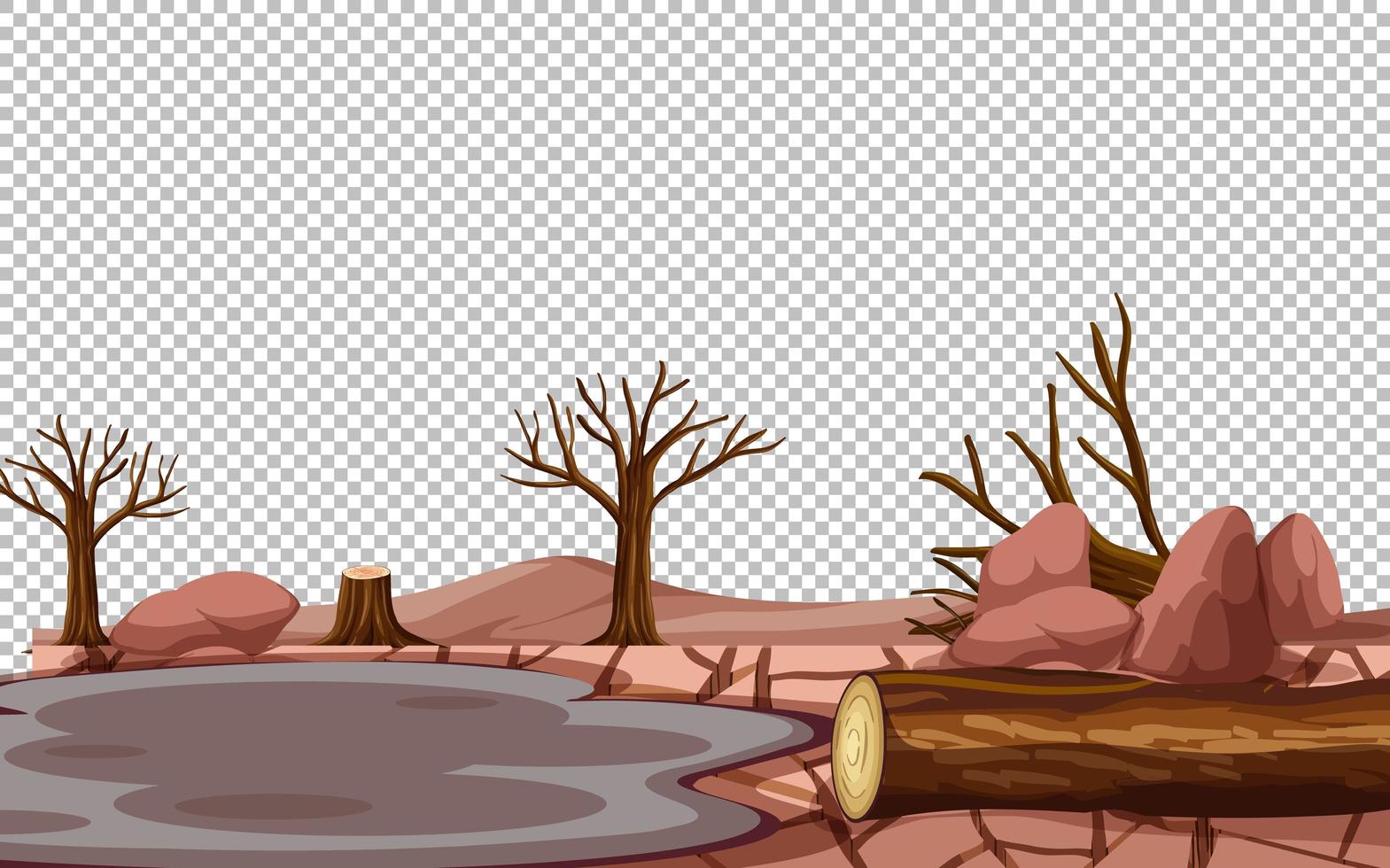 drought landscape transparent background vector