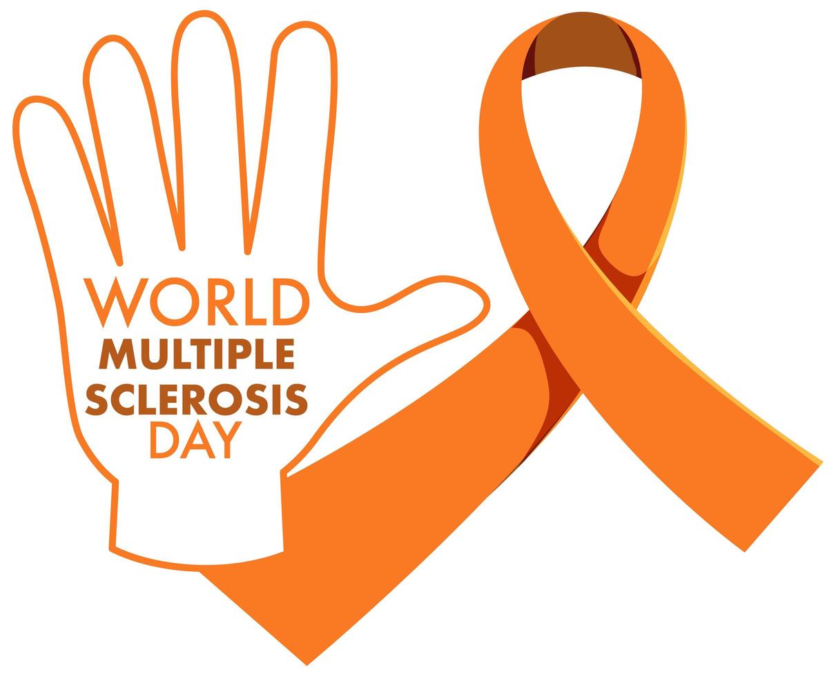 Orange ribbon leukemia awareness multiple sclerosis awareness malnutrition awareness sign or object vector