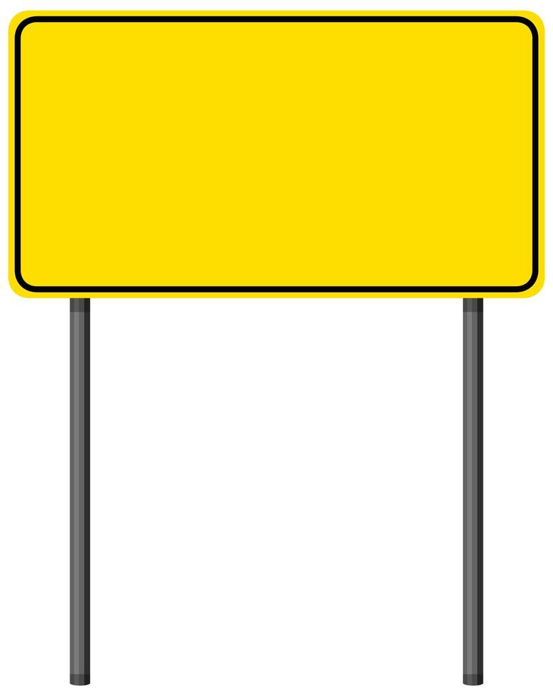 Señal de advertencia de tráfico amarillo sobre fondo blanco. vector