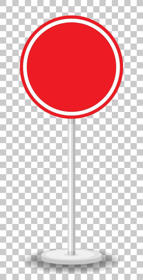 Empty red traffic banner on transparent background vector