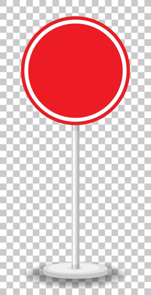 Empty red traffic banner on transparent background vector