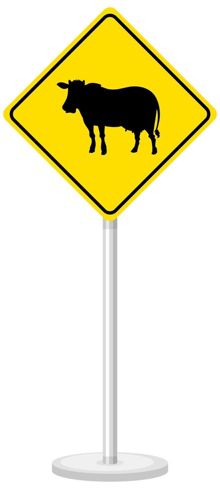 Yellow traffic warning sign on white background vector