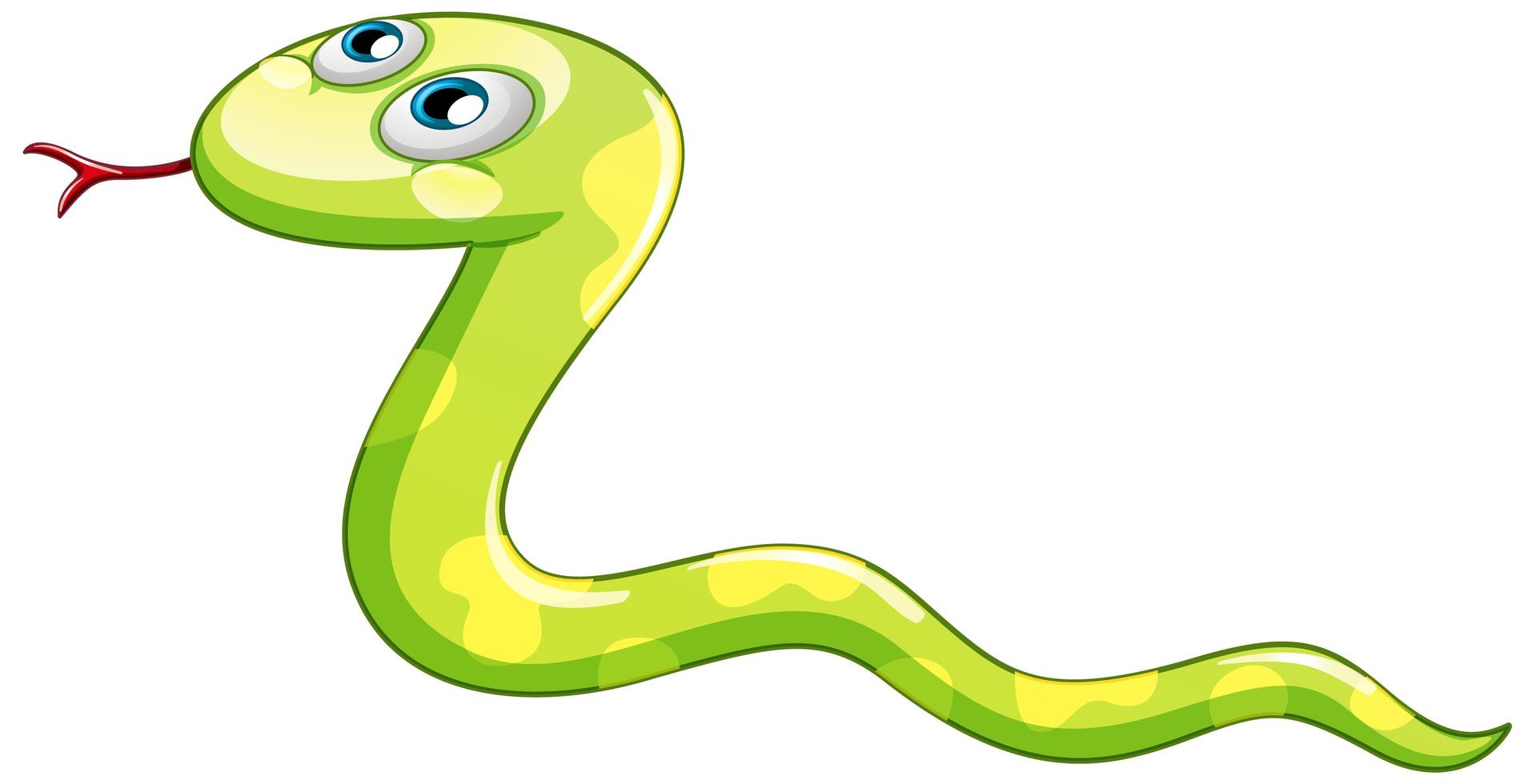 un personaje de dibujos animados de serpiente verde sobre fondo blanco  1520377 Vector en Vecteezy