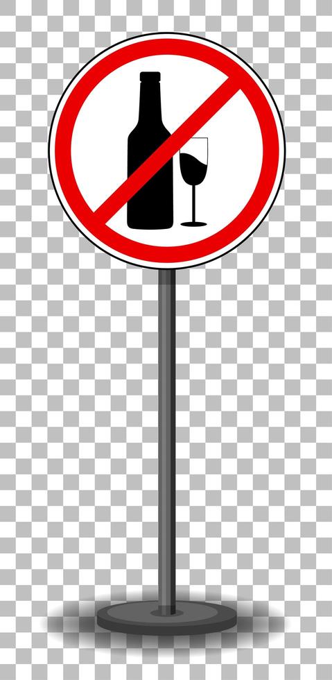 No alcohol sign with stand isolated on transparent background vector