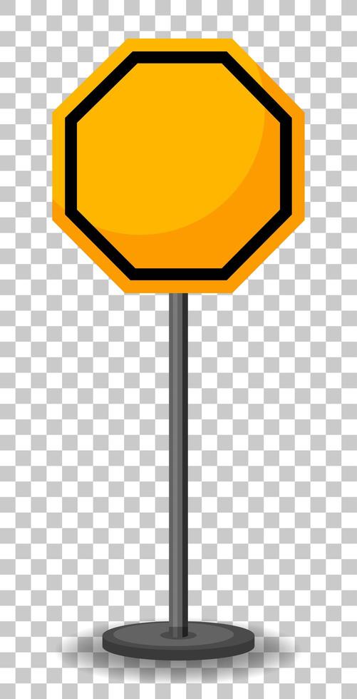 Empty yellow traffic sign on transparent background vector