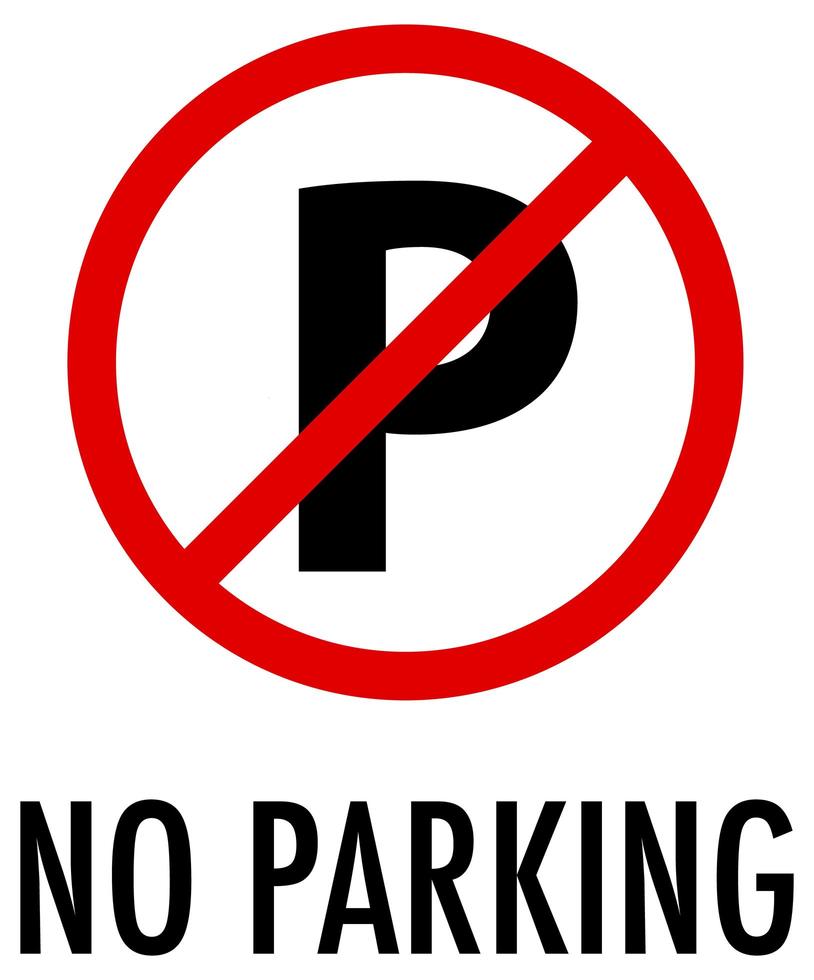 No parking sign on white background vector