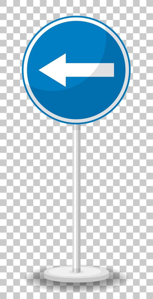 Blue traffic sign on transparent background vector