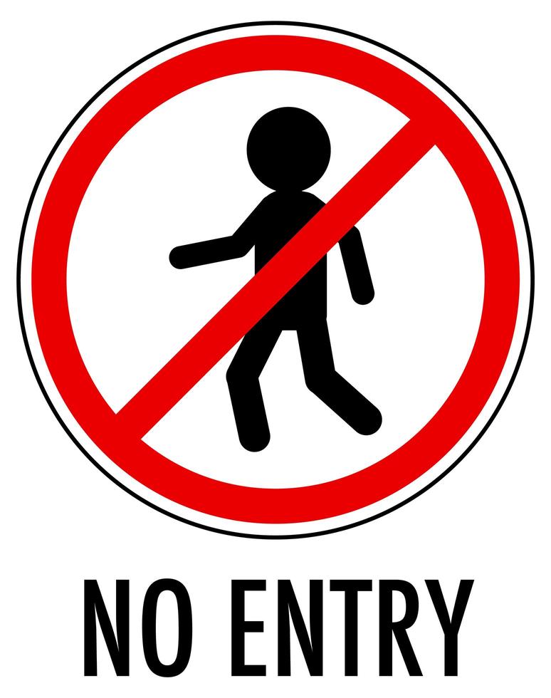 No entry sign isolated on white background vector