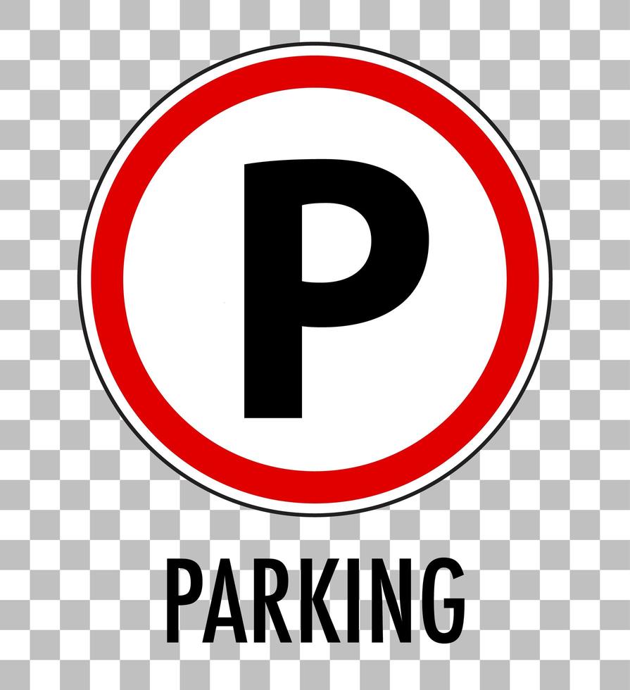 Parking sign isolated on transparent background vector