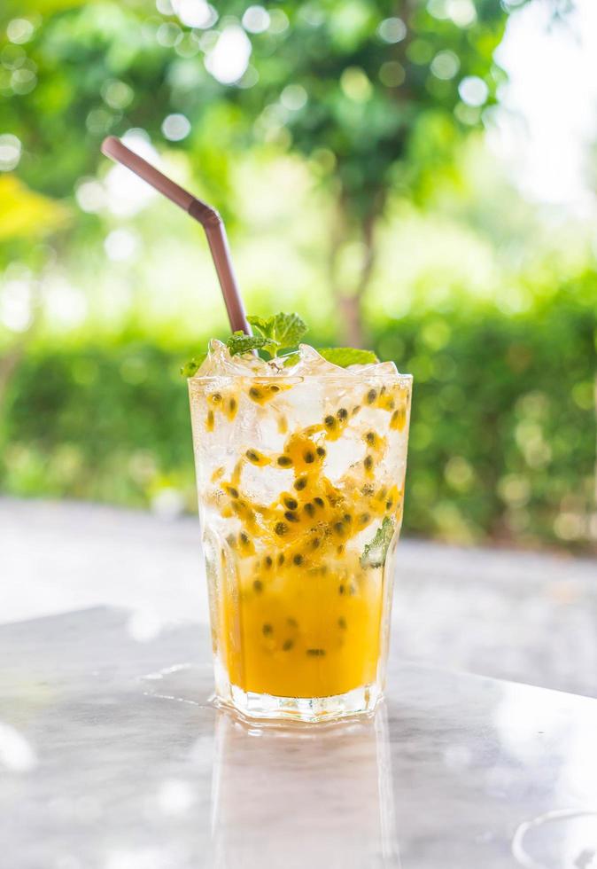 Iced passion fruit drink photo