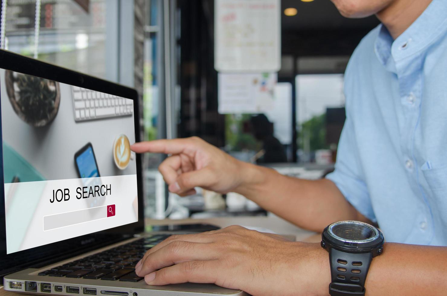 Person searching for a job photo