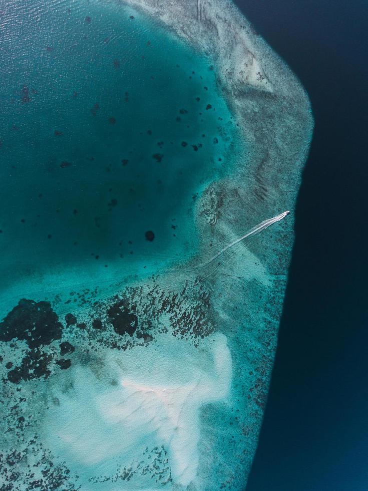 Aerial view of the Maldives islands photo